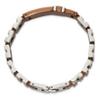 Stainless Steel Polished Brown IP-plated with .01 carat Diamond Bracelet for Men - Birthstone Company