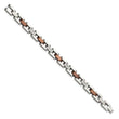 Stainless Steel Brown IP-plated w/1/4ct. Diamond 8.5in Bracelet - Birthstone Company