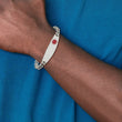 Stainless Steel Polished w/ Red Enamel 8.5in Medical Bracelet - Birthstone Company