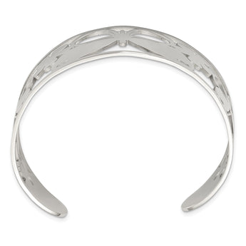 Stainless Steel Polished Butterfly Cuff Bangle - Birthstone Company