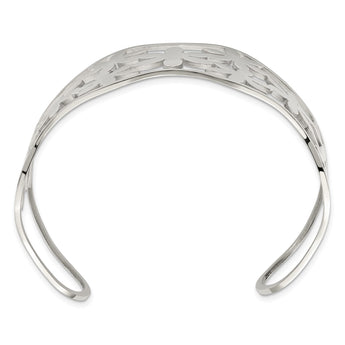 Stainless Steel Flowers Cuff Bangle - Birthstone Company