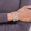 Stainless Steel Ovals Cuff Bangle - Birthstone Company