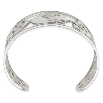 Stainless Steel Dolphins Cuff Bangle - Birthstone Company