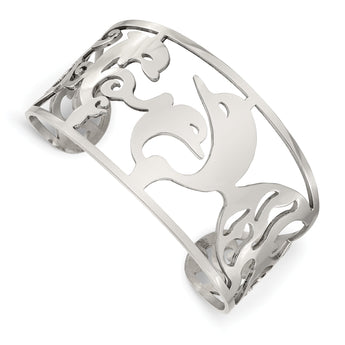 Stainless Steel Dolphins Cuff Bangle - Birthstone Company