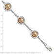 Stainless Steel Champagne Beads 7.5in w/ext Bracelet - Birthstone Company