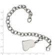 Chisel Stainless Steel Polished Link with Heart Lobster Clasp Charm 8 inch Bracelet