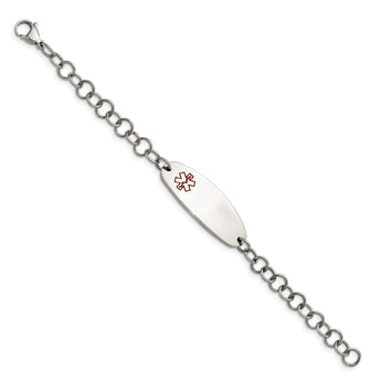 Stainless Steel Medical Jewelry 7.25in Bracelet - Birthstone Company