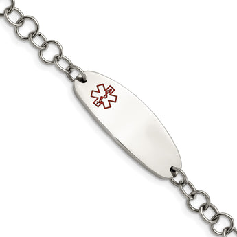 Stainless Steel Medical Jewelry 7.25in Bracelet - Birthstone Company