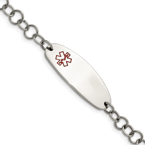 Stainless Steel Medical Jewelry 7.25in Bracelet - Birthstone Company