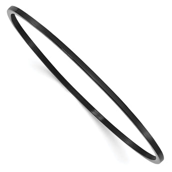 Stainless Steel Black IP Plated Bangle - Birthstone Company