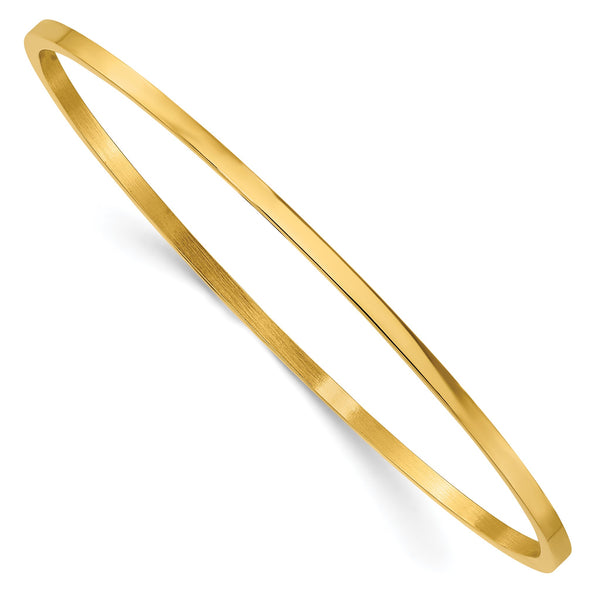 Stainless Steel Yellow IP Plated Bangle - Birthstone Company