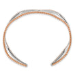 Stainless Steel Pink IP-plated Textured Cuff Bangle - Birthstone Company