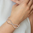Stainless Steel Pink IP-plated Textured Cuff Bangle - Birthstone Company