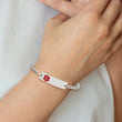 Stainless Steel Polished w/Red Enamel 8.75in Medical ID Bracelet - Birthstone Company