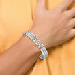 Stainless Steel Polished with 1/4 carat Diamond Fancy Bracelet for Men 8.75 in - Birthstone Company