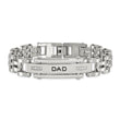 Stainless Steel Polished with CZs Dad 8.5in Bracelet - Birthstone Company