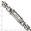 Stainless Steel Polished with CZs Dad 8.5in Bracelet - Birthstone Company