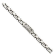 Stainless Steel Polished & Textured Dad Bracelet - Birthstone Company