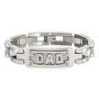 Stainless Steel Polished & Textured Dad Bracelet - Birthstone Company