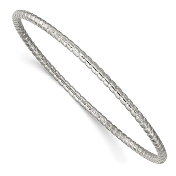 Stainless Steel Textured Bangle - Birthstone Company