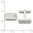 Stainless Steel Polished Diamond Cuff Links - Birthstone Company