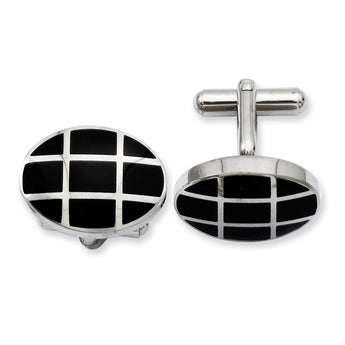 Stainless Steel Black IP-plated Cuff Links - Birthstone Company