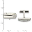 Polished Stainless Steel Mother of Pearl Cuff Links - Birthstone Company
