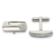 Polished Stainless Steel Mother of Pearl Cuff Links - Birthstone Company