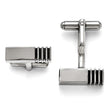 Stainless Steel Polished Antiqued Inlay Cufflinks - Birthstone Company