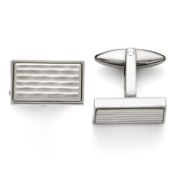 Stainless Steel Polished and Matte Cufflinks - Birthstone Company