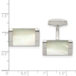 Stainless Steel Mother of Pearl Rectangle Cuff Links