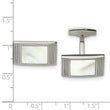 Mother of Pearl Rectangle Cufflinks in Stainless Steel