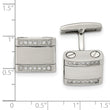 Stainless Steel Polished CZ Cufflinks - Birthstone Company