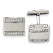 Stainless Steel Polished CZ Cufflinks - Birthstone Company
