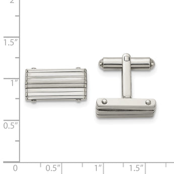 Stainless Steel Brushed and Polished Cufflinks - Birthstone Company