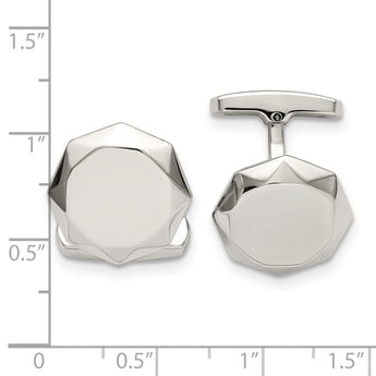 Stainless Steel Polished Geometric Cuff Links - Birthstone Company