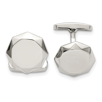 Stainless Steel Polished Geometric Cuff Links - Birthstone Company