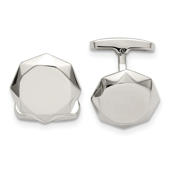 Stainless Steel Polished Geometric Cuff Links - Birthstone Company
