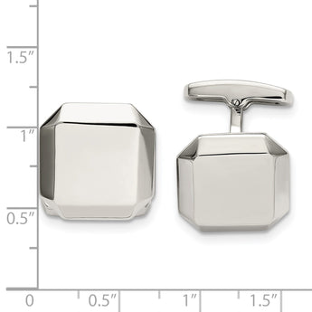 Stainless Steel Polished Cuff Links - Birthstone Company