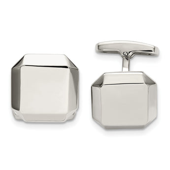 Stainless Steel Polished Cuff Links - Birthstone Company