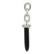 Stainless Steel Big Fang Onyx Interchangeable Charm Pendant - Birthstone Company