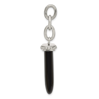 Stainless Steel Big Fang Onyx Interchangeable Charm Pendant - Birthstone Company