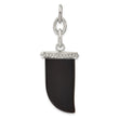 Stainless Steel Big Fang Onyx Interchangeable Charm Pendant - Birthstone Company
