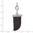 Stainless Steel Big Fang Onyx Interchangeable Charm Pendant - Birthstone Company