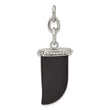 Stainless Steel Big Fang Onyx Interchangeable Charm Pendant - Birthstone Company