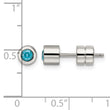 Stainless Steel CZ March Birthstone Polished Post Earrings - Birthstone Company