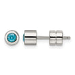 Stainless Steel CZ March Birthstone Polished Post Earrings - Birthstone Company