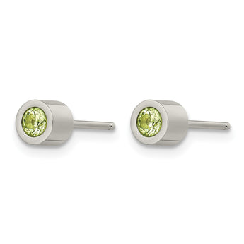 Stainless Steel CZ May Birthstone Polished Post Earrings - Birthstone Company