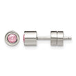Stainless Steel CZ Oct Birthstone Polished Post Earrings - Birthstone Company