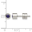 Stainless Steel CZ Sept Birthstone Polished Post Earrings - Birthstone Company